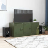 Vidaxl tv-meubel 99x39x44 cm staal olijfgroen