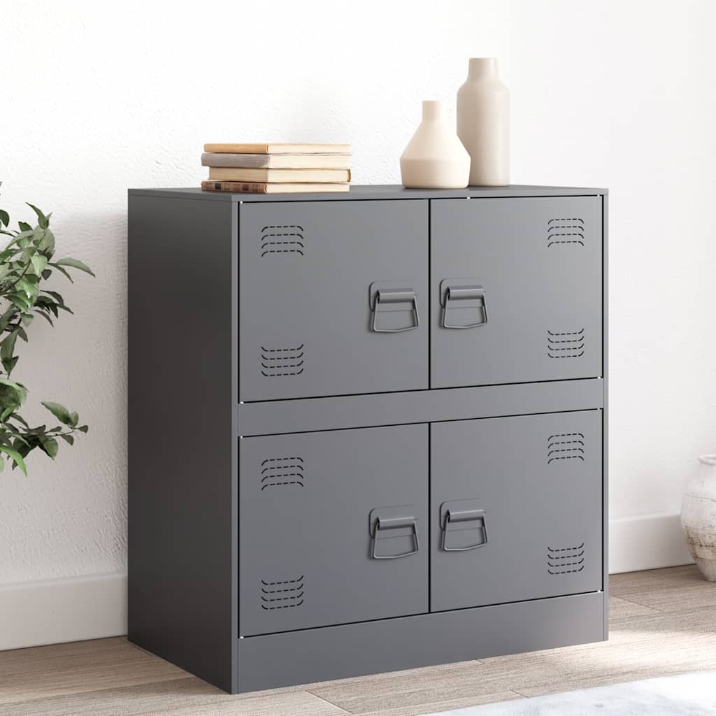 Vidaxl dressoir 67x39x73 cm staal antracietkleurig
