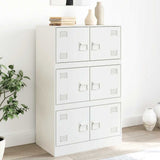 Vidaxl dressoir 67x39x107 cm staal wit