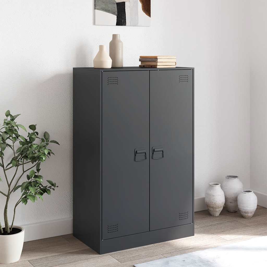 Vidaxl dressoir 67x39x107 cm staal antracietkleurig