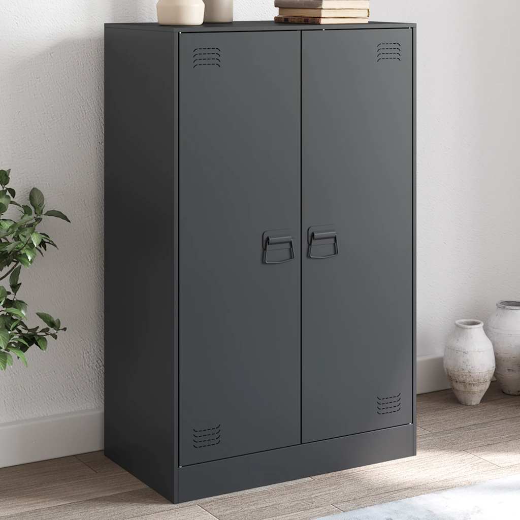 Vidaxl dressoir 67x39x107 cm staal antracietkleurig