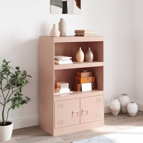 Vidaxl dressoir 67x39x107 cm staal roze