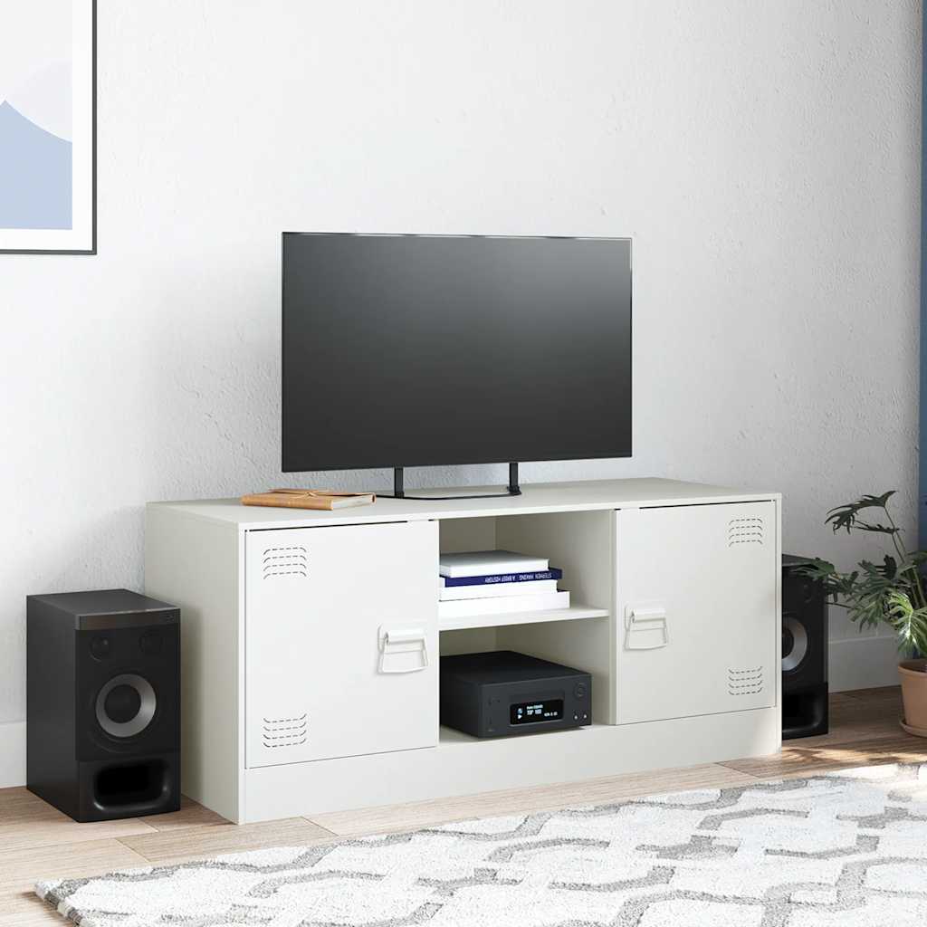 Vidaxl tv-meubel 99x39x44 cm staal wit