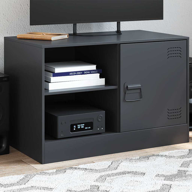 Vidaxl tv-meubel 67x39x44 cm staal zwart