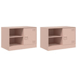 Vidaxl tv-meubelen 2 st 67x39x44 cm staal roze