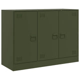 Vidaxl dressoir 99x39x73 cm staal olijfgroen