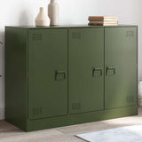 Vidaxl dressoir 99x39x73 cm staal olijfgroen