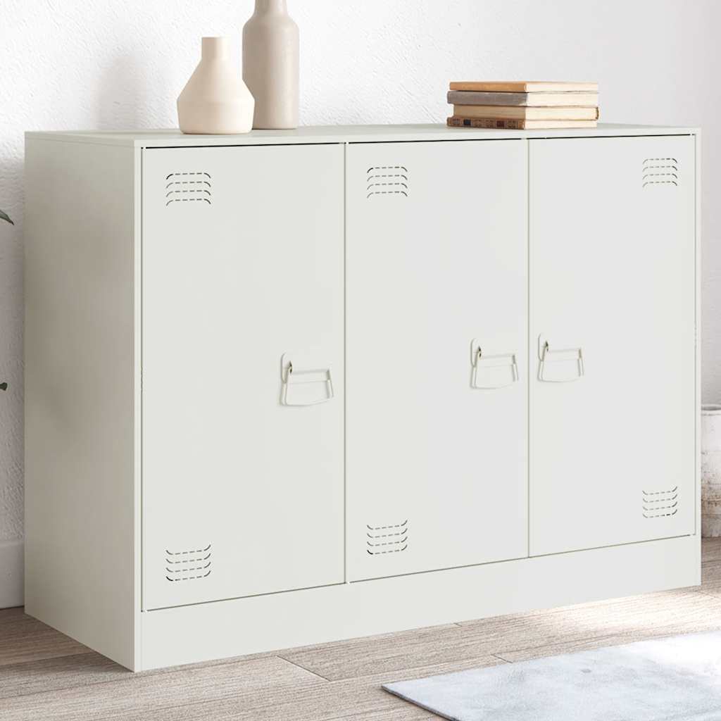 Vidaxl dressoir 99x39x73 cm staal wit
