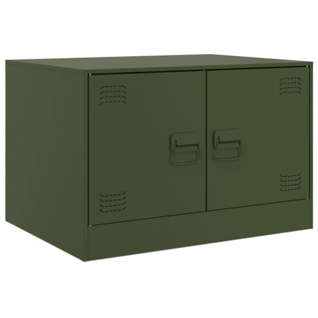 Vidaxl salontafel 67x50x44 cm staal olijfgroen
