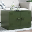 Vidaxl salontafel 67x50x44 cm staal olijfgroen