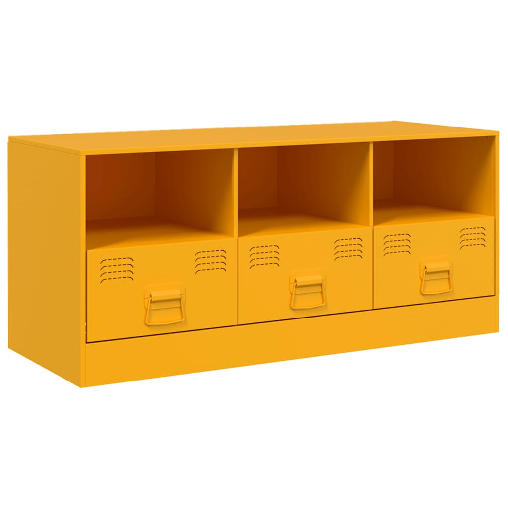 Vidaxl tv-meubel 99x39x44 cm staal mosterdgeel