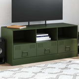 Vidaxl tv-meubel 99x39x44 cm staal olijfgroen