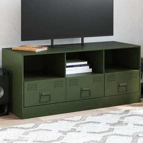 Vidaxl tv-meubel 99x39x44 cm staal olijfgroen