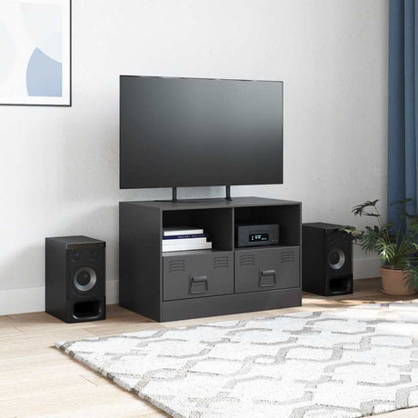 Vidaxl tv-meubel 67x39x44 cm staal zwart