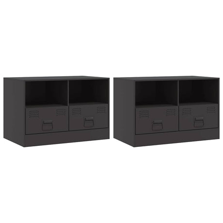 Vidaxl tv-meubelen 2 st 67x39x44 cm staal zwart