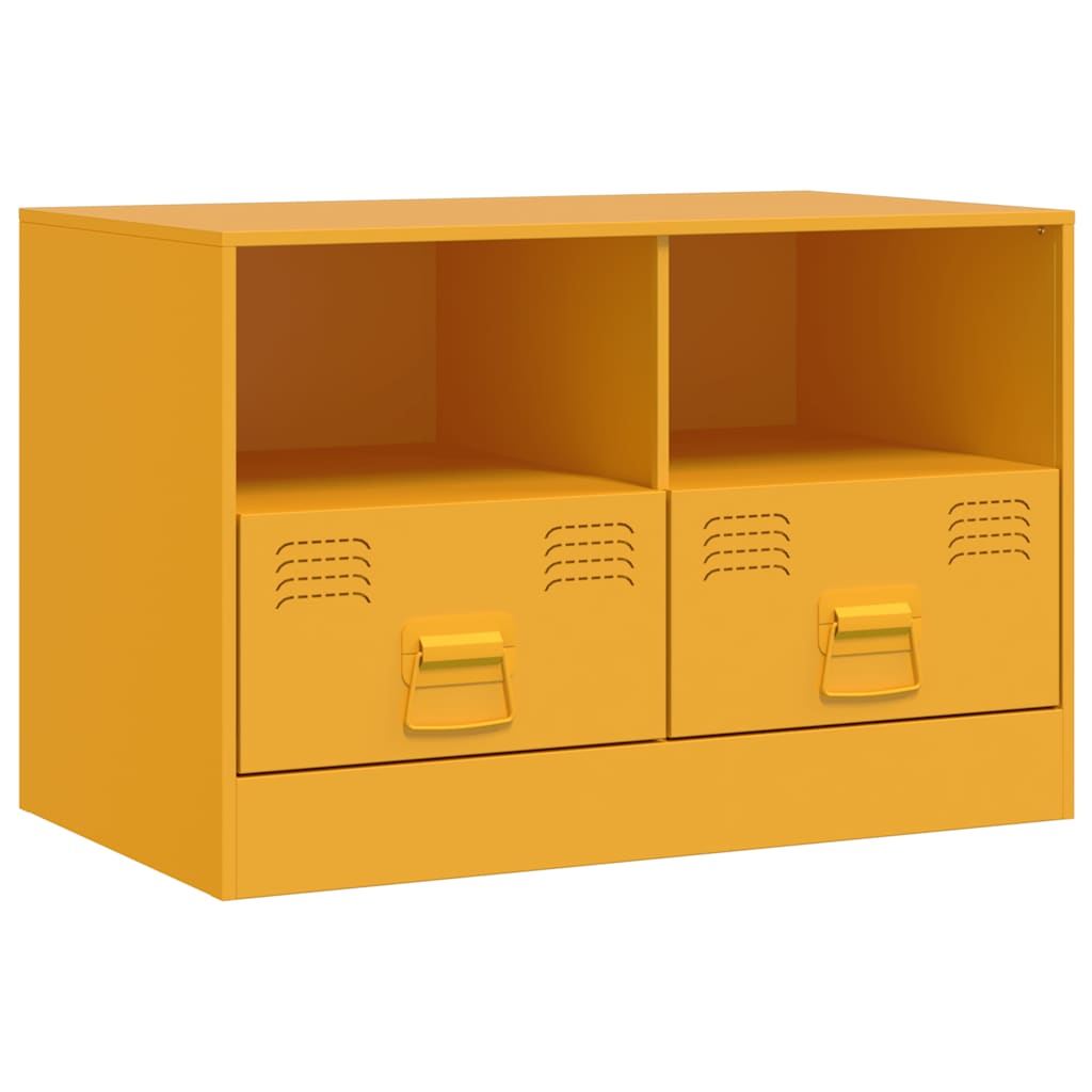 Vidaxl tv-meubel 67x39x44 cm staal mosterdgeel