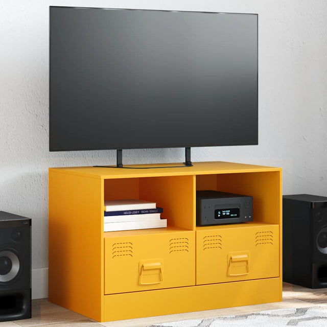 Vidaxl tv-meubel 67x39x44 cm staal mosterdgeel
