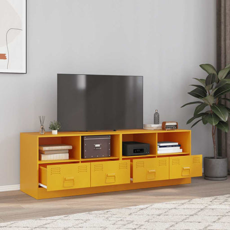 Vidaxl tv-meubelen 2 st 67x39x44 cm staal mosterdgeel