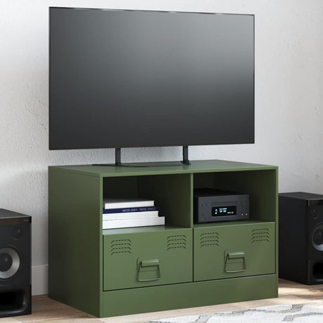 Vidaxl tv-meubel 67x39x44 cm staal olijfgroen