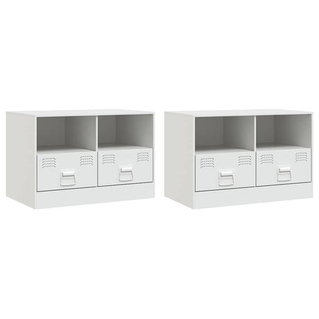 Vidaxl tv-meubelen 2 st 67x39x44 cm staal wit