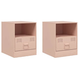 Vidaxl nachtkastjes 2 st 34,5x39x44 cm staal roze