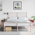 Vidaxl nachtkastjes 2 st 34,5x39x44 cm staal roze