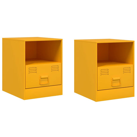 Vidaxl nachtkastjes 2 st 34,5x39x44 cm staal mosterdgeel