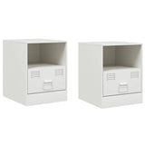 Vidaxl nachtkastjes 2 st 34,5x39x44 cm staal wit