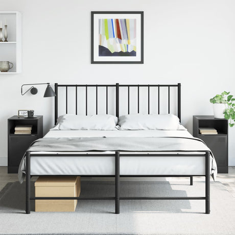 Vidaxl nachtkastjes 2 st 34,5x39x62 cm staal zwart