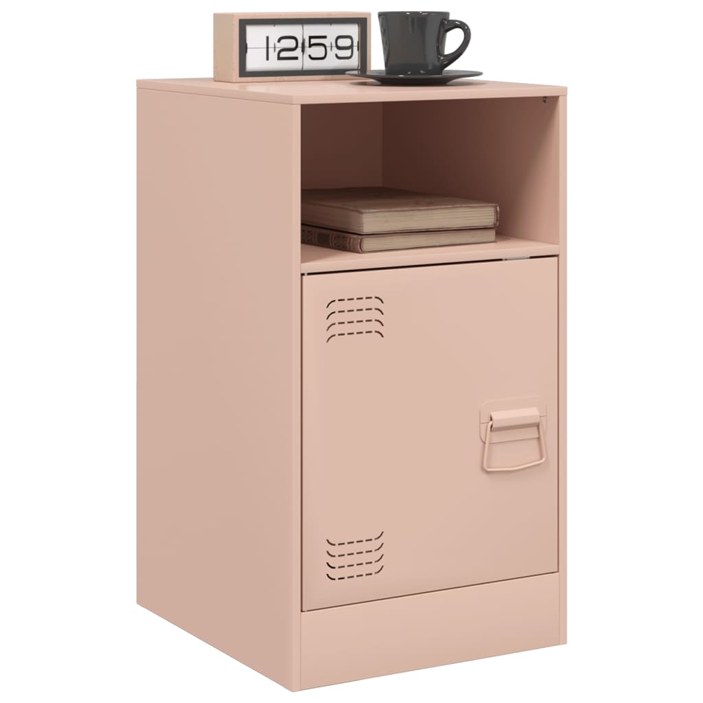 Vidaxl nachtkastjes 2 st 34,5x39x62 cm staal roze