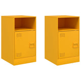 Vidaxl nachtkastjes 2 st 34,5x39x62 cm staal mosterdgeel