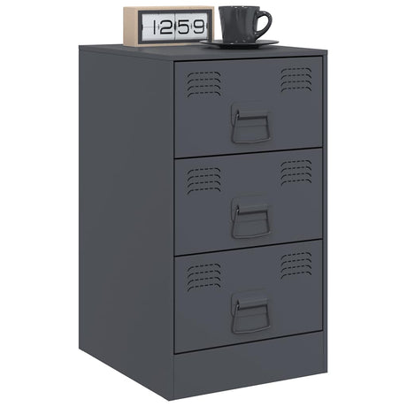 Vidaxl nachtkastjes 2 st 34,5x39x62 cm staal antracietkleurig