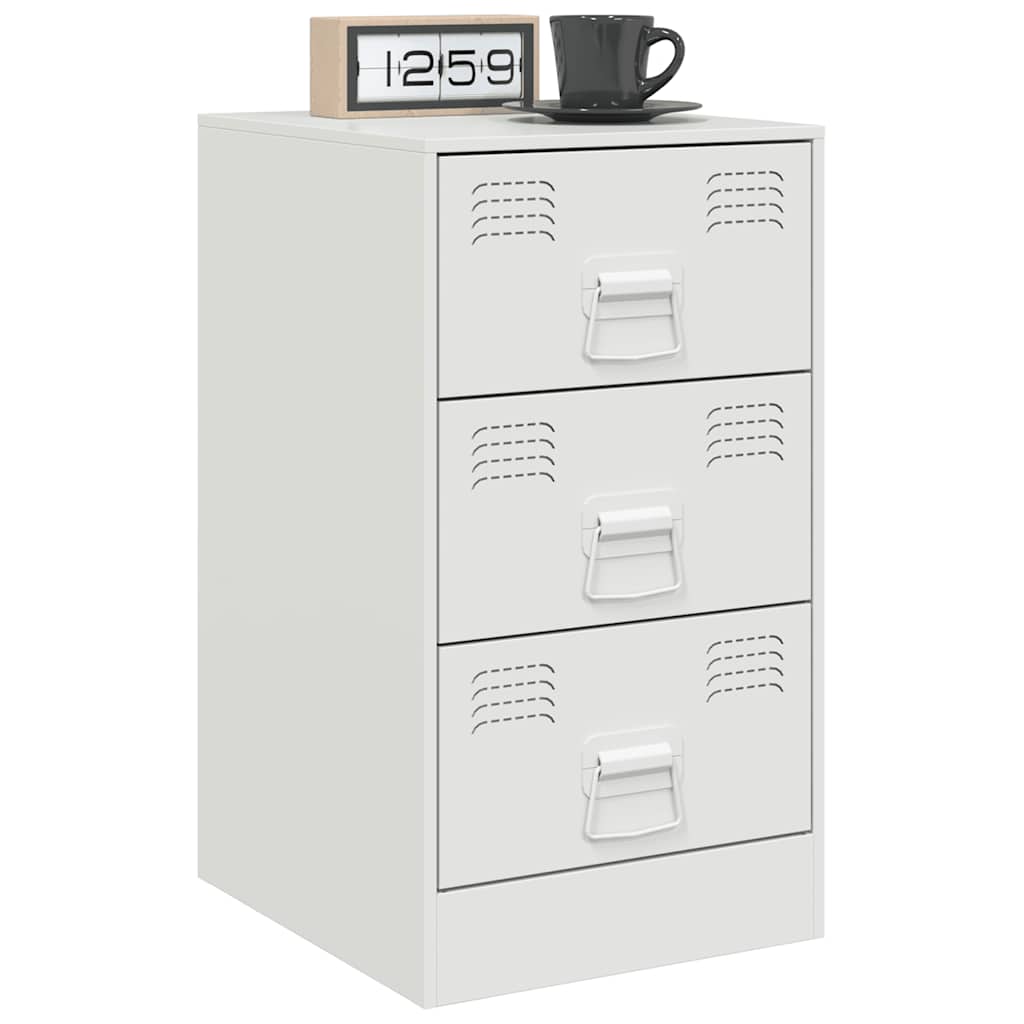 Vidaxl nachtkastjes 2 st 34,5x39x62 cm staal wit