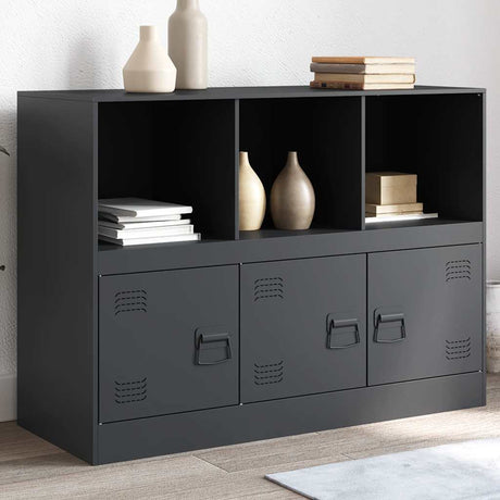 Vidaxl dressoir 99x39x73 cm staal antracietkleurig