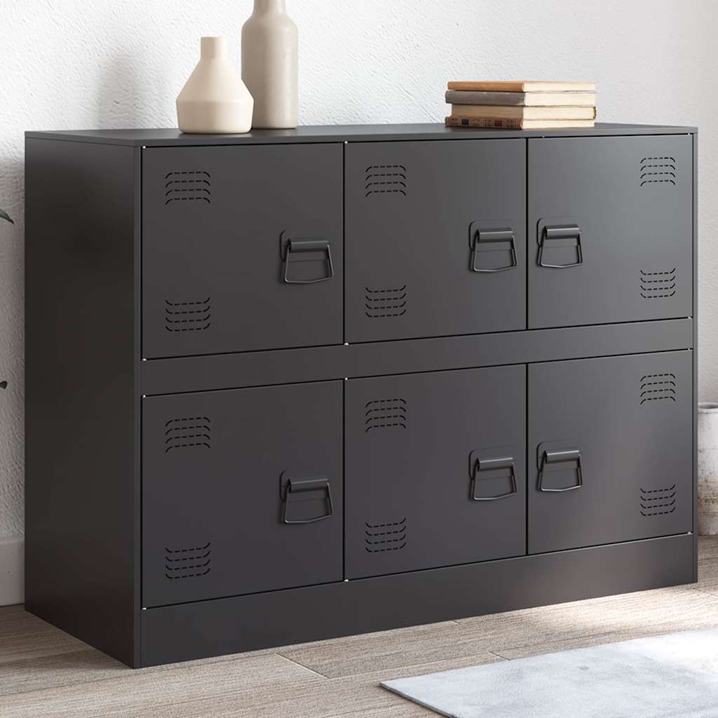 Vidaxl dressoir 99x39x73 cm staal zwart