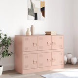 Vidaxl dressoir 99x39x73 cm staal roze