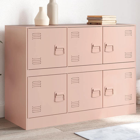 Vidaxl dressoir 99x39x73 cm staal roze