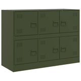 Vidaxl dressoir 99x39x73 cm staal olijfgroen
