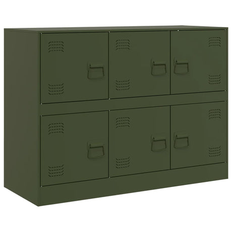 Vidaxl dressoir 99x39x73 cm staal olijfgroen