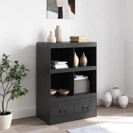 Vidaxl hoge kast 67x39x95 cm staal zwart