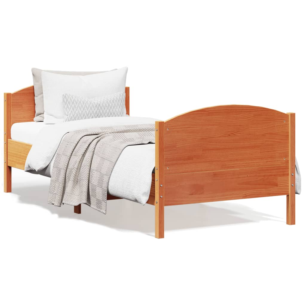 Vidaxl bedframe zonder matras massief grenenhout wasbruin 100x200 cm