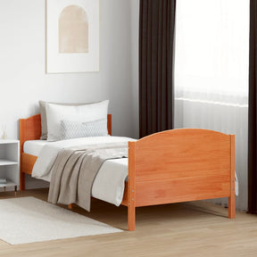 Vidaxl bedframe zonder matras massief grenenhout wasbruin 90x200 cm