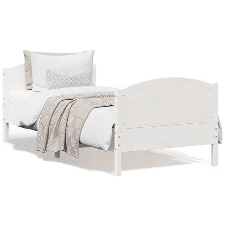 Vidaxl bedframe zonder matras massief grenenhout wit 90x190 cm