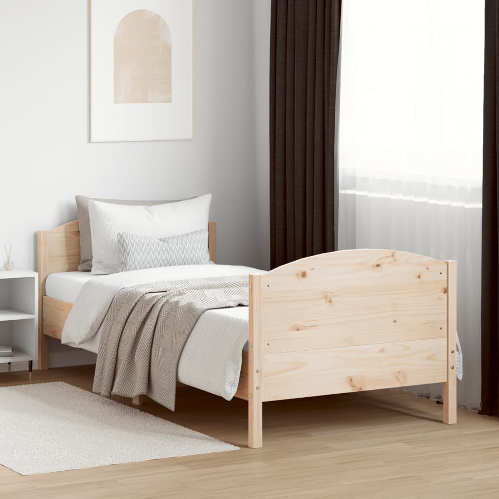 Vidaxl bedframe zonder matras massief grenenhout 75x190 cm