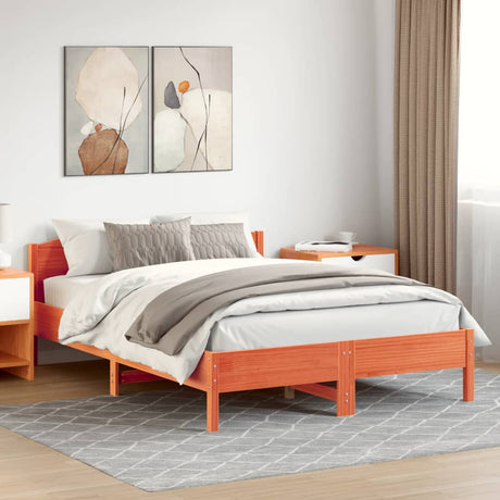 Vidaxl bedframe zonder matras massief grenenhout wasbruin 140x200 cm