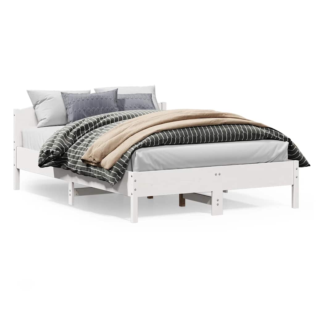 Vidaxl bedframe zonder matras massief grenenhout wit 120x200 cm