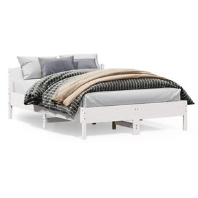 Vidaxl bedframe zonder matras massief grenenhout wit 120x200 cm