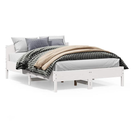 Vidaxl bedframe zonder matras massief grenenhout wit 120x200 cm