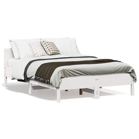 Vidaxl bedframe zonder matras massief grenenhout wit 135x190 cm