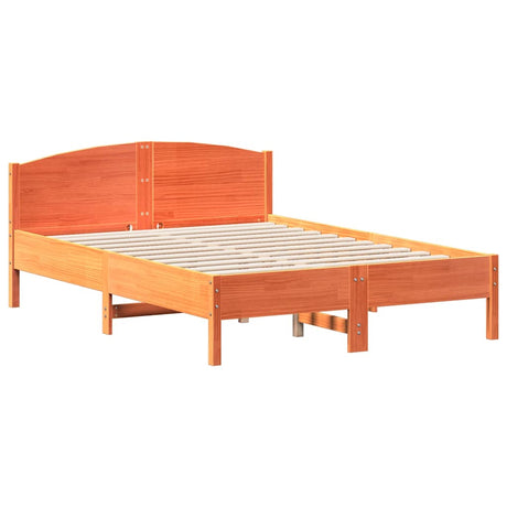 Vidaxl bedframe zonder matras massief grenenhout wasbruin 135x190 cm